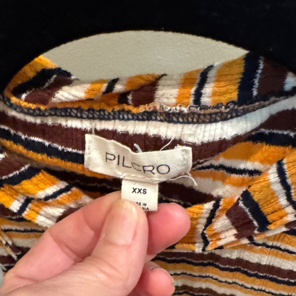 Pilcro Mustard, Brown & Black Striped Tank Top - Picture 2 of 3
